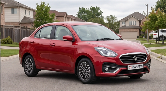 Maruti Swift Dzire sedan parked in a neighbourhood
